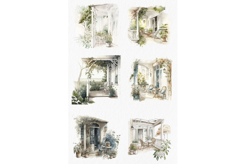 terrace-watercolor-clipart-png