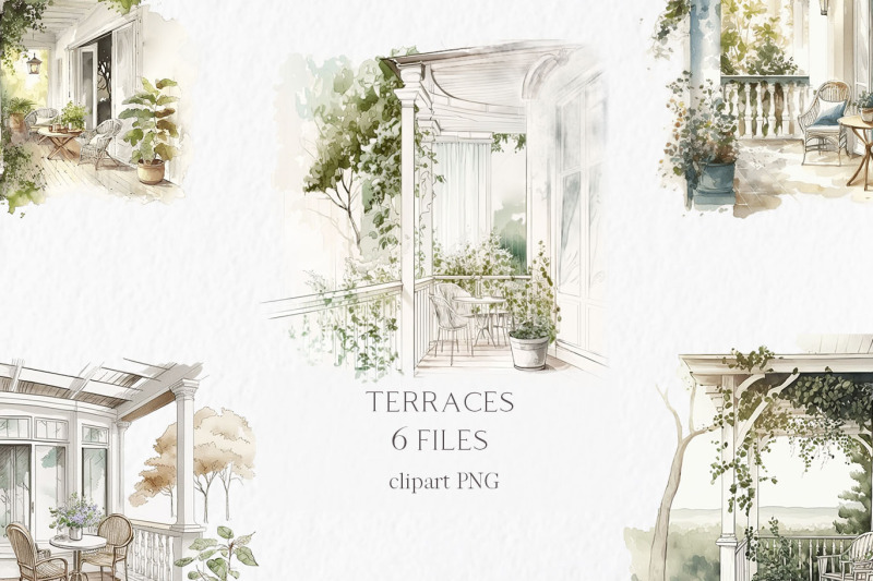 terrace-watercolor-clipart-png