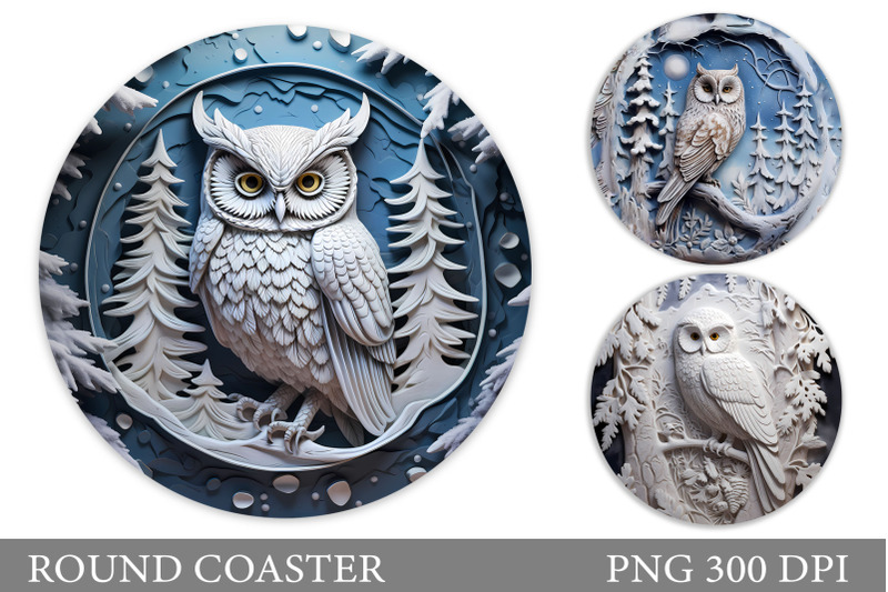 owls-round-coaster-design-winter-owl-round-coaster