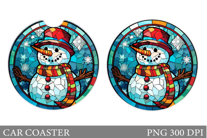 snowman-car-coaster-design-stained-glass-car-coaster