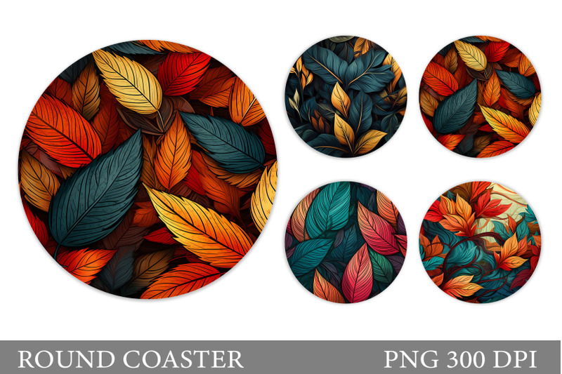 fall-leaves-round-coaster-autumn-leaves-coaster-design