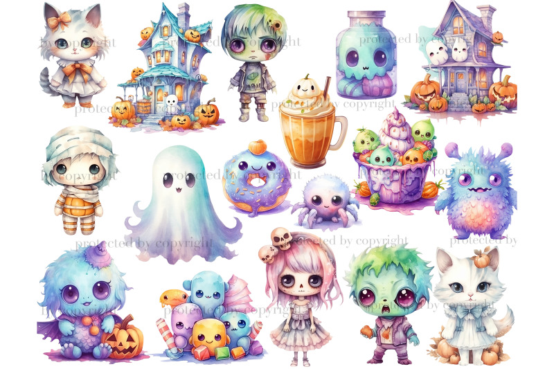 cute-halloween-clipart-bundle-little-monsters-clipart