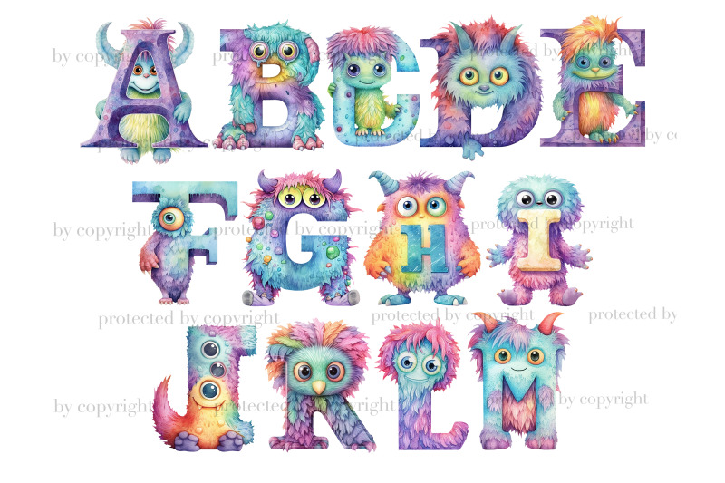 monsters-alphabet-cute-monsters-clipart