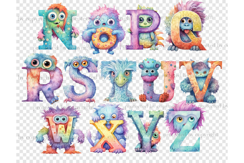 monsters-alphabet-cute-monsters-clipart