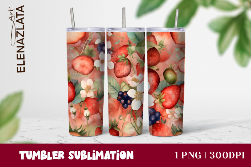 strawberries-tumbler-wrap-summer-flowers-20oz-tumbler