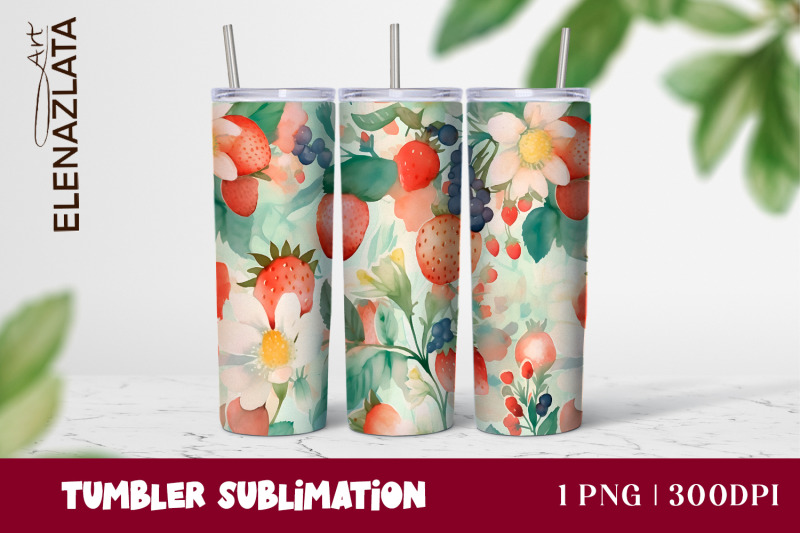 strawberries-tumbler-wrap-summer-flowers-20oz-tumbler