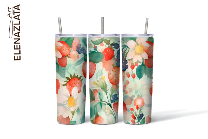 strawberries-tumbler-wrap-summer-flowers-20oz-tumbler