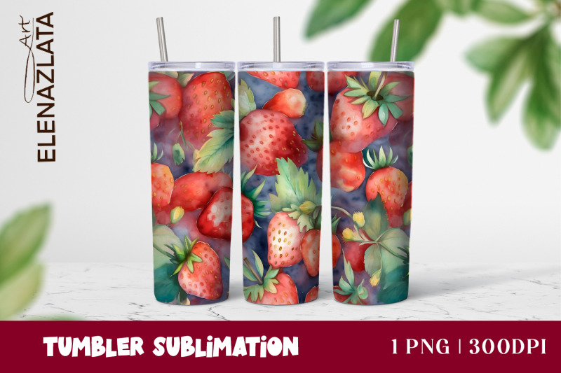 strawberries-tumbler-wrap-summer-flowers-20oz-tumbler