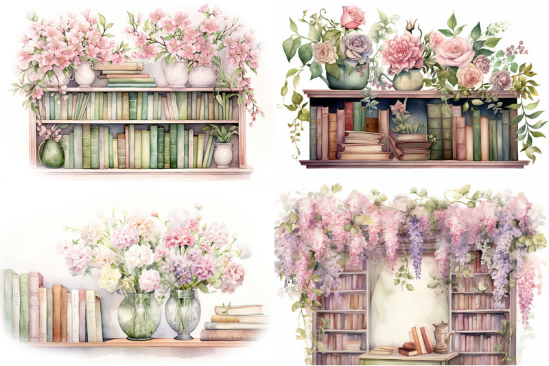 floral-bookshelf