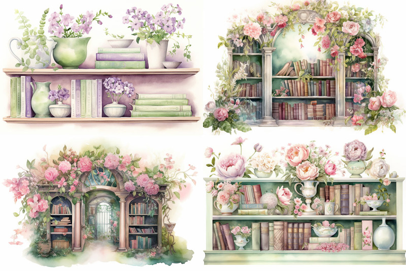 floral-bookshelf