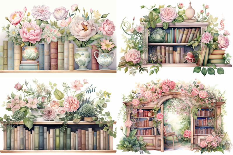 floral-bookshelf