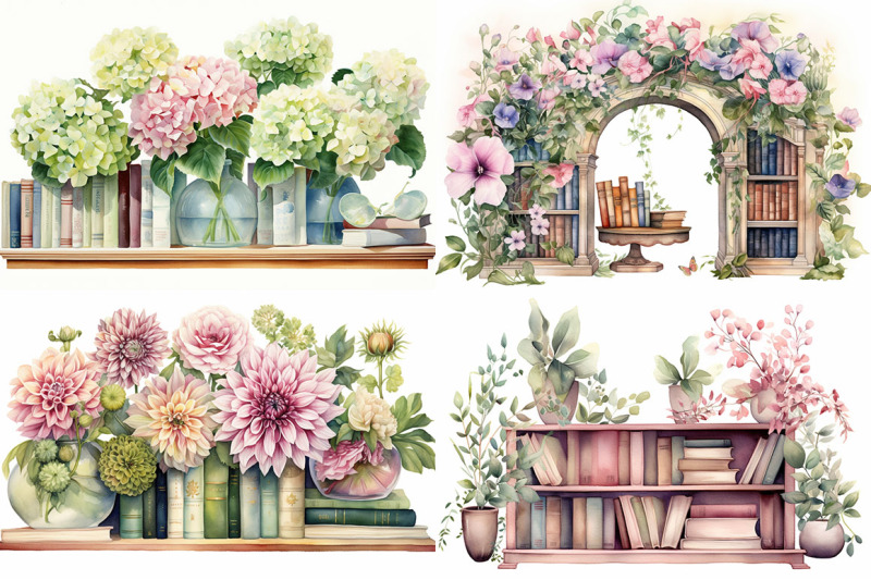 floral-bookshelf