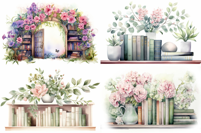 floral-bookshelf