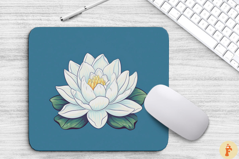 simple-elegant-white-lotus-mouse-pad