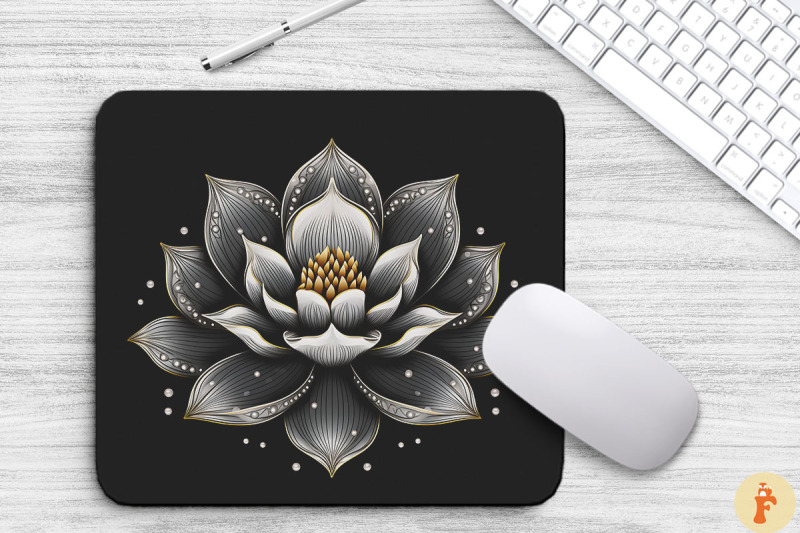 beautiful-lotus-flower-mouse-pad-design