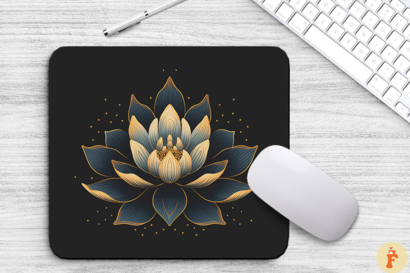 beautiful-lotus-flower-mouse-pad-design