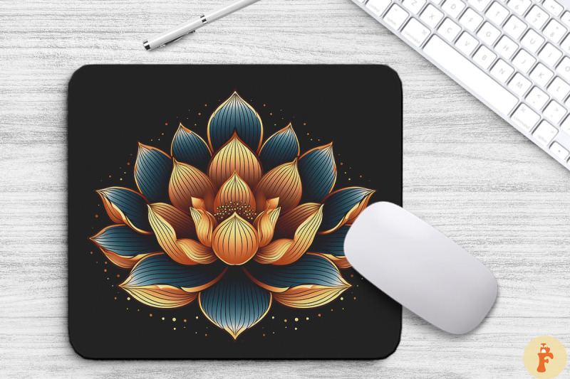 beautiful-lotus-flower-mouse-pad-design