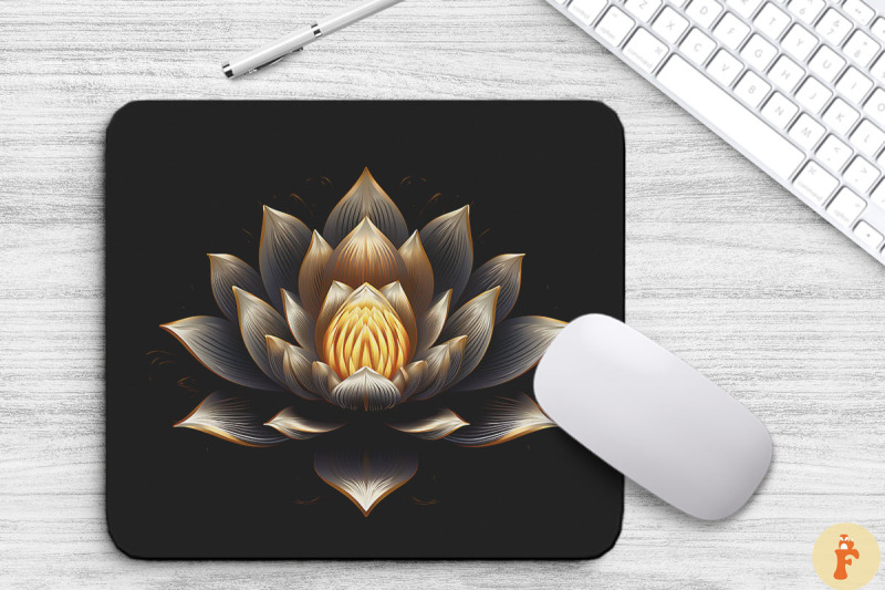 beautiful-lotus-flower-mouse-pad-design