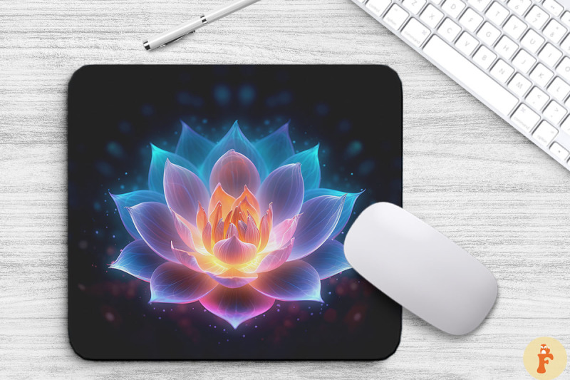 glowing-lotus-flower-mouse-pad-design