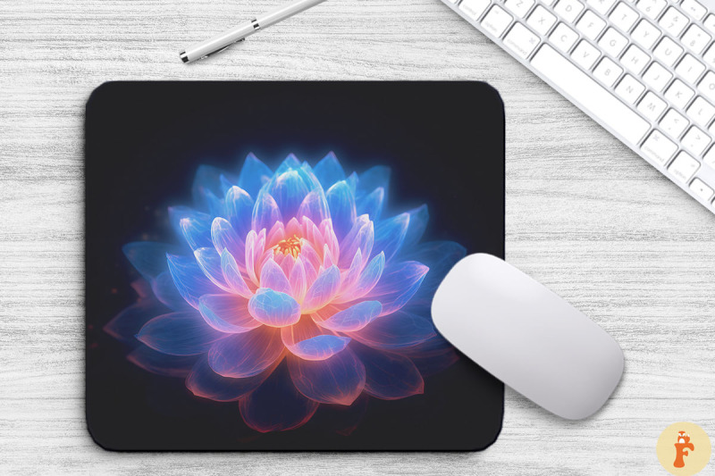 glowing-lotus-flower-mouse-pad-design