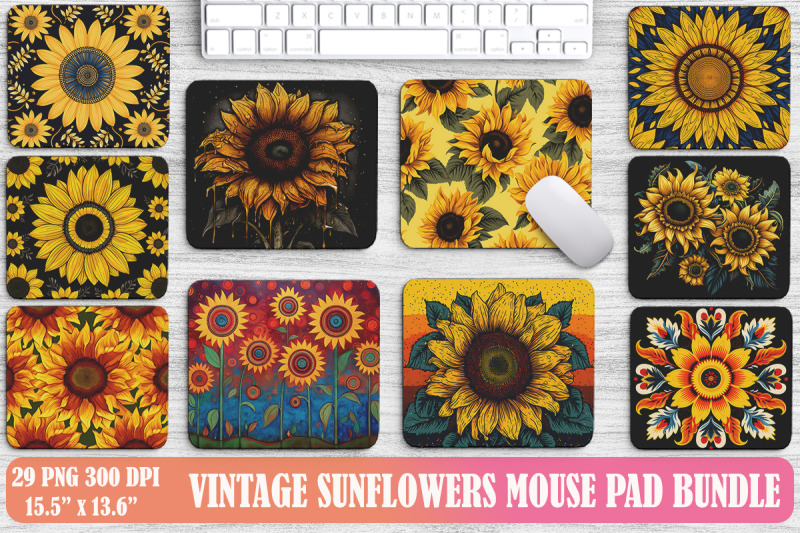 vintage-sunflower-art-mouse-pad-design-bundle