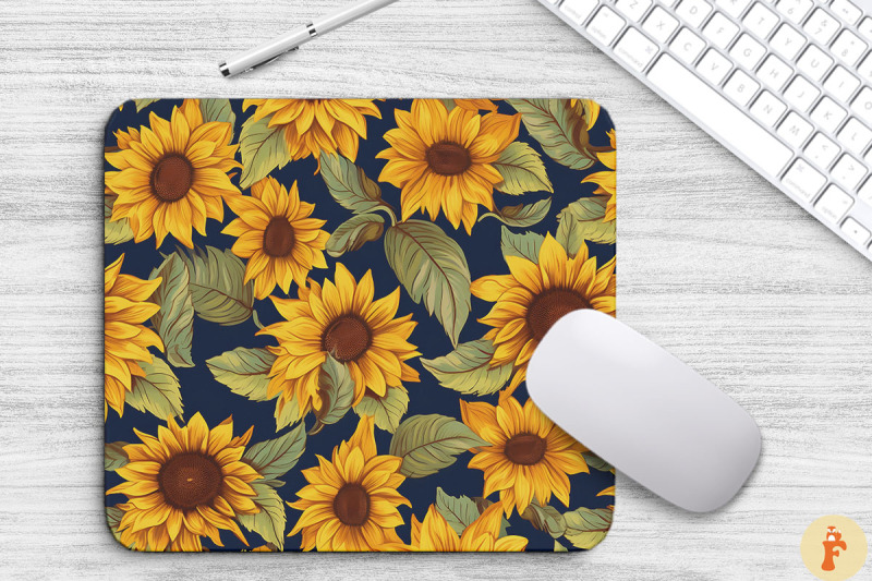 vinatage-sunflowers-pattern-mouse-pad