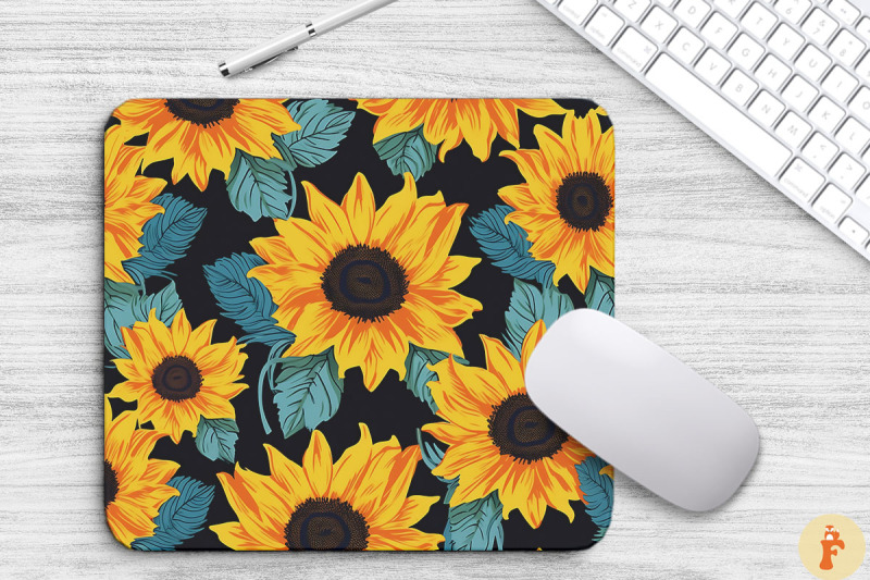 vinatage-sunflowers-pattern-mouse-pad