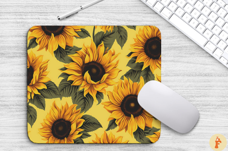 vinatage-sunflowers-pattern-mouse-pad