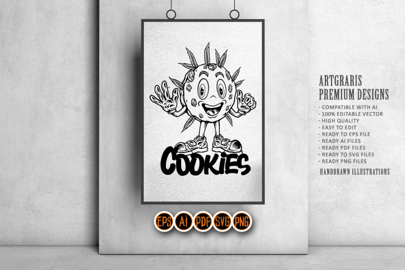 hilarious-weed-cookie-characters-illustrations-silhouette