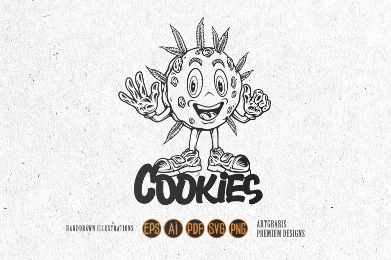 hilarious-weed-cookie-characters-illustrations-silhouette