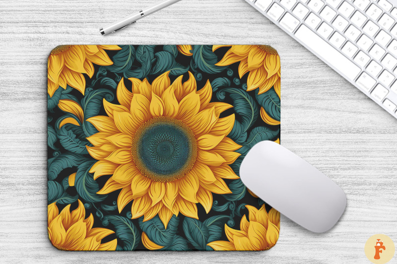 beautiful-sunflowers-pattern-mouse-pad