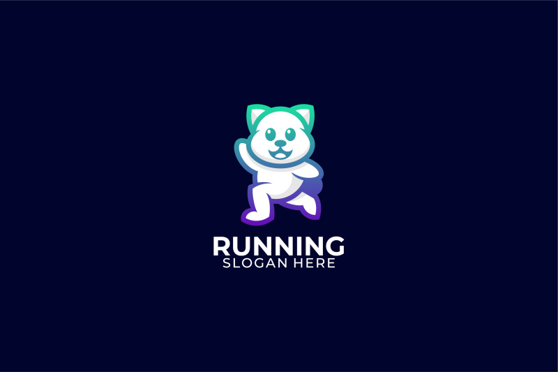 running-bear-lineart-vector-template-design-logo