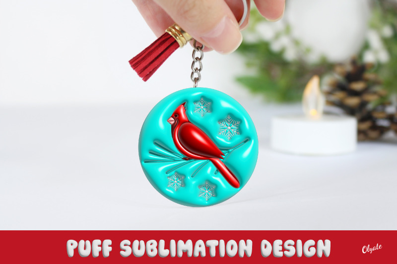 christmas-keychain-sublimation-3d-puff-cardinal
