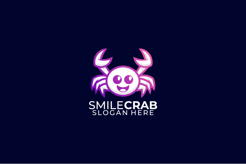 smiling-face-crab-vector-template-design-logo