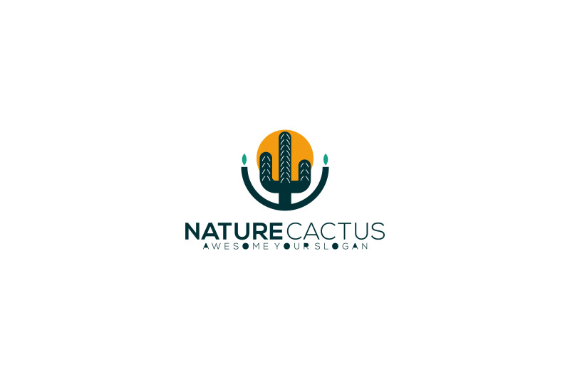 sun-and-cactus-vector-template-design-logo