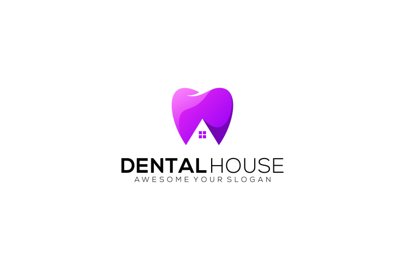 tooth-house-vector-template-design-logo