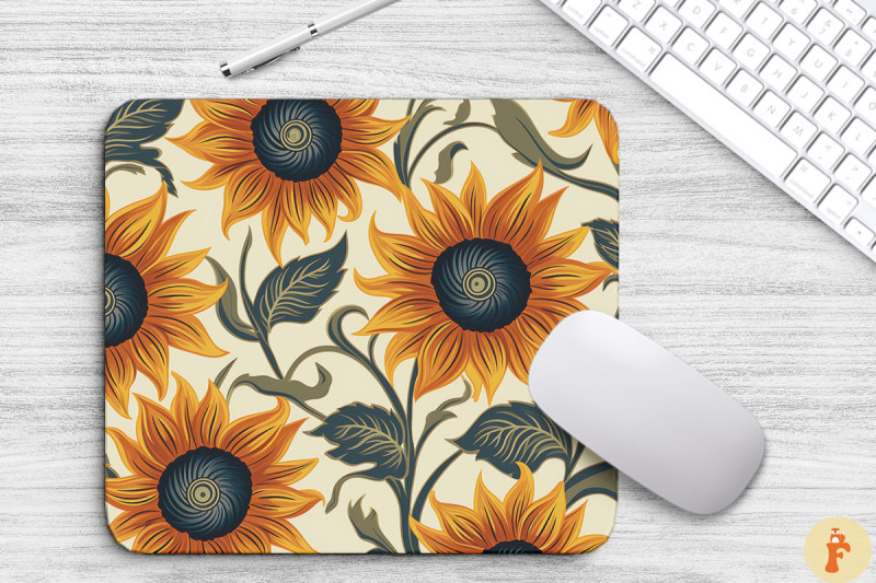 beautiful-sunflowers-pattern-mouse-pad