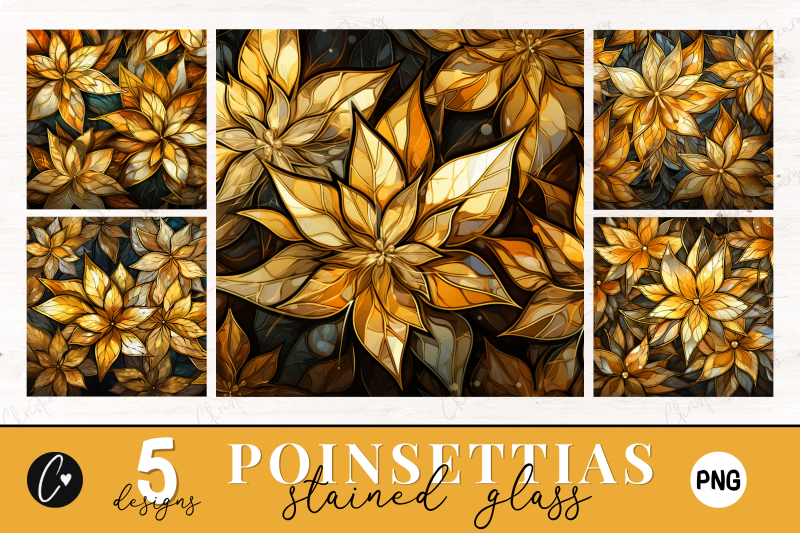 stained-glass-gold-christmas-flowers