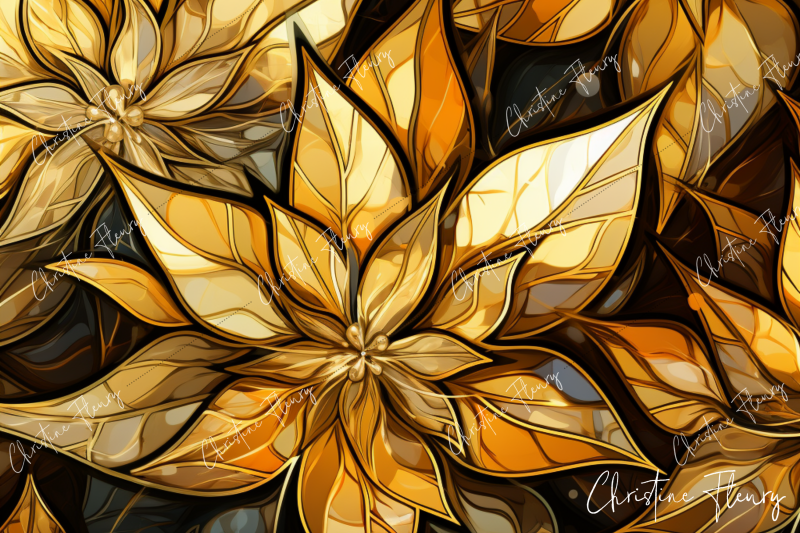 stained-glass-gold-christmas-flowers