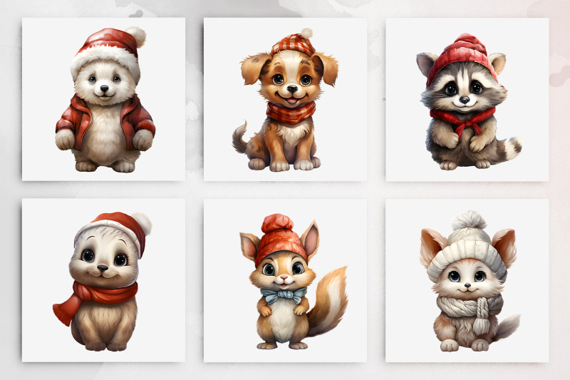 15-cute-watercolor-winter-animals