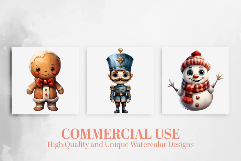 15-christmas-watercolor-clipart-gingerbread-snowman-nutcracker