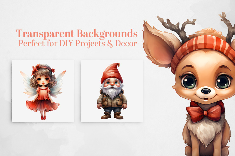 christmas-watercolor-clipart-reindeer-gnomes-fairies-png