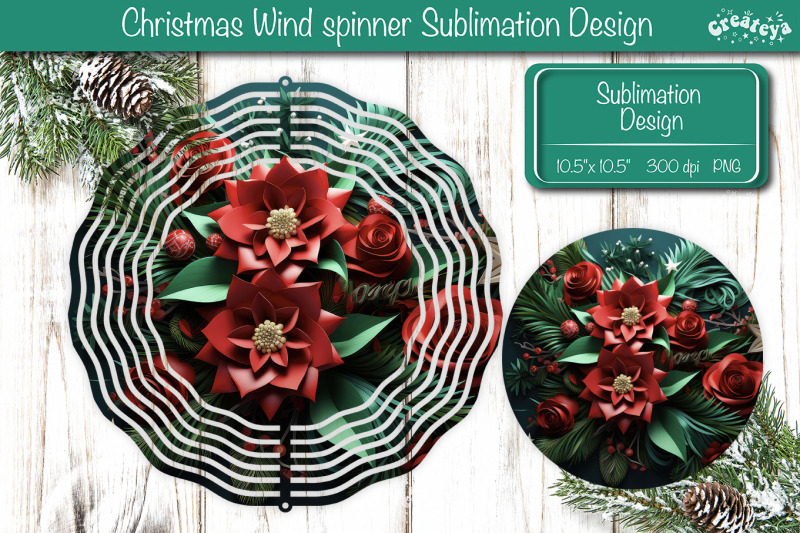 christmas-flower-wind-spinner-christmas-wind-spinner-sublimation