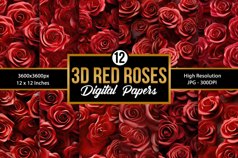 red-3d-roses-seamless-patterns-floral-digital-papers