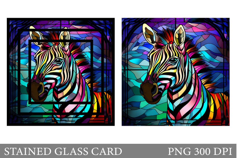 stained-glass-zebra-card-stained-glass-card-sublimation