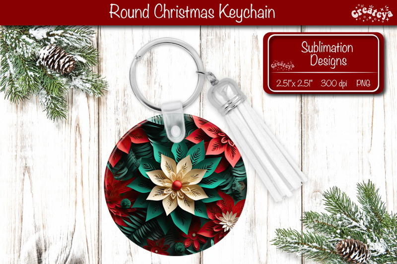 3d-christmas-keychain-sublimation-christmas-flowers-print-png-po