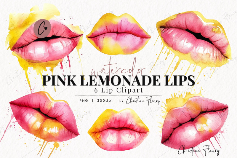 watercolor-pink-lemonade-lips-clipart