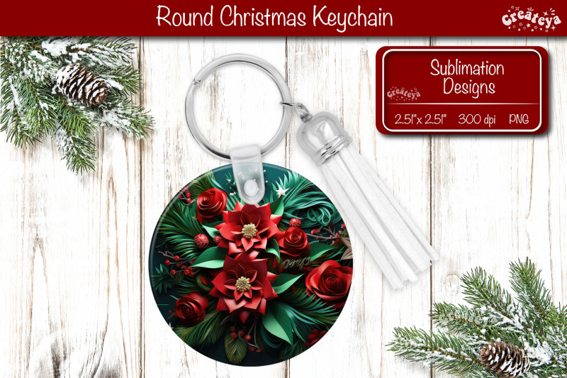 3d-christmas-keychain-sublimation-christmas-flowers-quillingpng-poinse