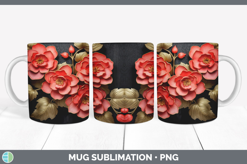 3d-elegant-begonia-flowers-mug-wrap-sublimation-coffee-cup-design