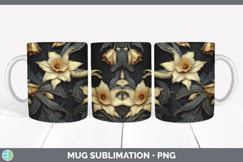 3d-gold-daffodil-flowers-mug-wrap-sublimation-coffee-cup-design